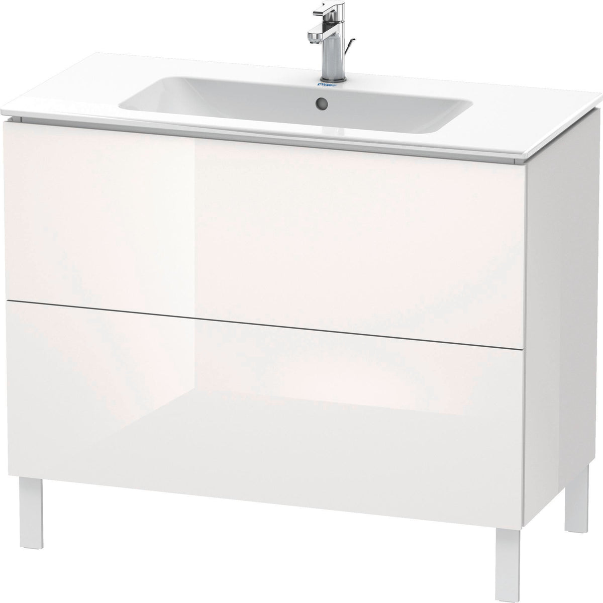 Duravit L-Cube Waschtischunterbau 1020 mm taupe matt, bodenstehend, 2 Auszüge, Tip-On