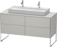 Duravit XSquare Waschtischunterbau 1400 mm betongrau matt mit 4 Auszügen und Tip-On-Technik