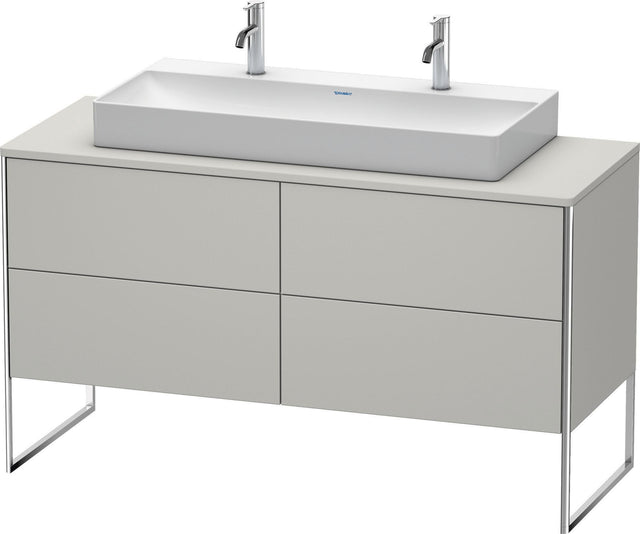 Duravit XSquare Waschtischunterbau 1400 mm betongrau matt mit 4 Auszügen und Tip-On-Technik