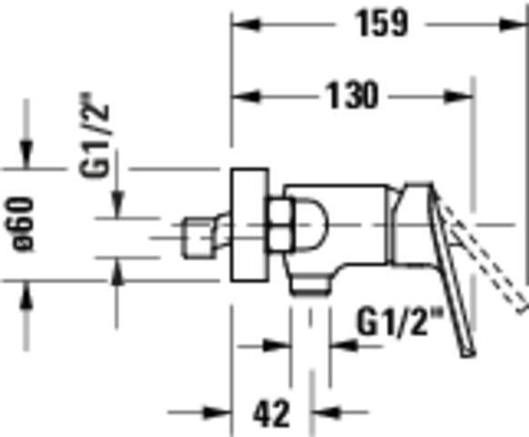 Duravit No.1 Einhebel-Brausemischer Aufputz Keramikmischsystem Chrom