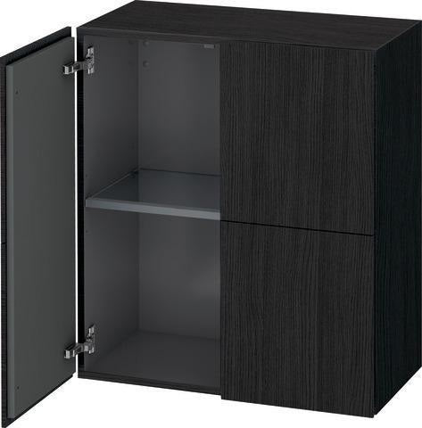 Duravit L-Cube Halbhochschrank 700 mm, 2 Türen, Taupe matt, Soft-Close, wandhängend