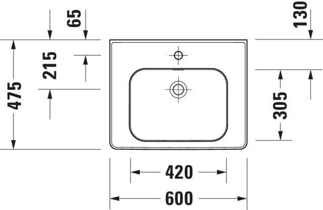 DURAVIT Waschtisch Soleil by Starck 600 mm Weiß mit Überlauf und Hahnlochbank