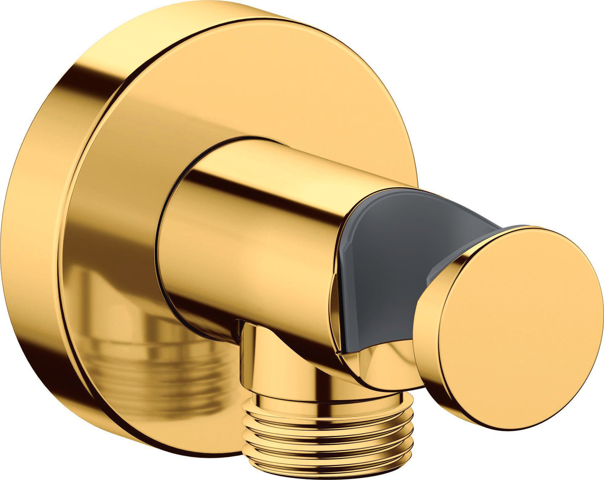 DURAVIT Wandanschlussbogen 55x102 mm rund in Gold poliert – Brausen und Zubehör