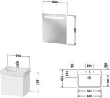 Duravit No.1 Möbel-Set 600x450mm mit Waschtisch, Waschtischunterbau und Spiegel in Graphit Matt