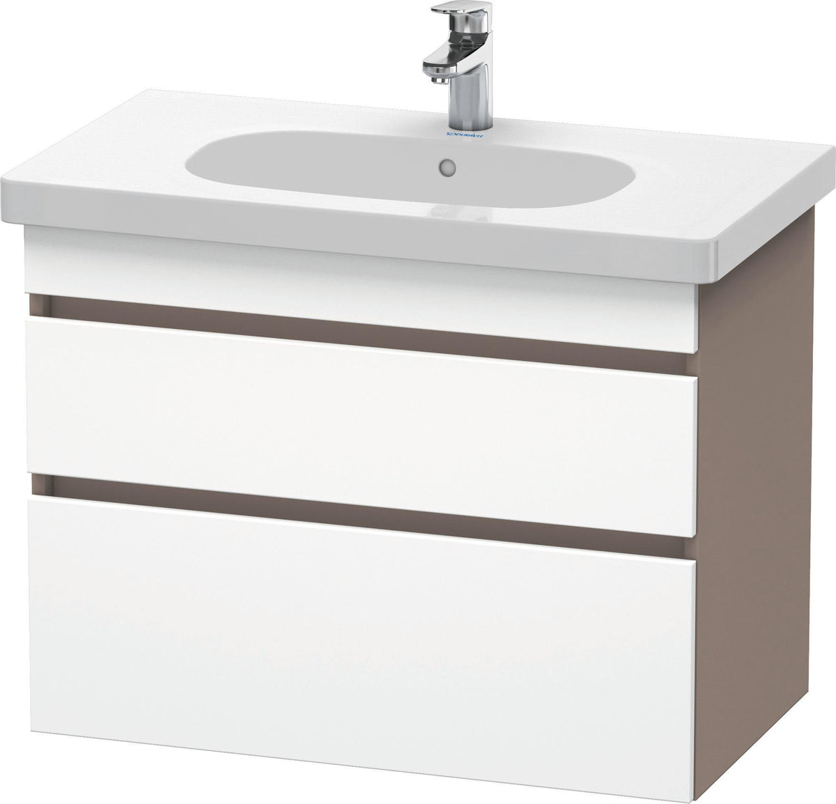 DURAVIT DuraStyle Waschtischunterbau 800 mm wandhängend, 2 Schubkästen, weiß matt – mit Soft-Close
