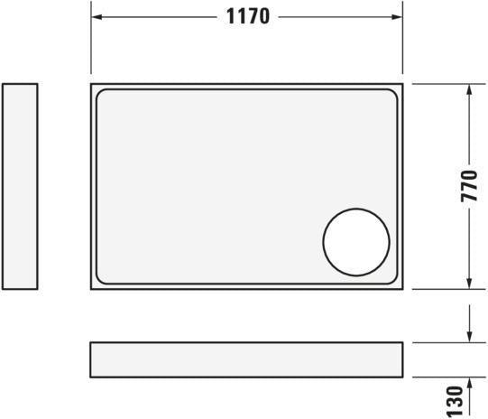 DURAVIT Starck Slimline Duschwanne 1200x800 mm Weiß Sanitäracryl mit Antislip