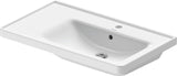 Duravit D-Neo Waschtisch 800 mm weiß mit WonderGliss, Becken rechts, Wandmontage