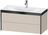 Duravit Möbelwaschtischset XViu 1000x480mm mit Unterbau, Nussbaum mitte und keramischer Ventilabdeckhaube