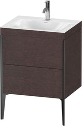 DURAVIT XViu Waschtischunterbauset 610x600x480mm, 2 Auszüge, Schwarz matt / Mediterrane Eiche
