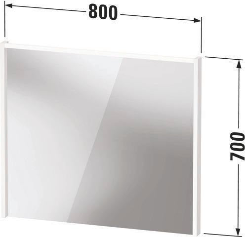 DURAVIT D-Code 2.0 Spiegel 800x700 mm mit LED-Beleuchtung, Weiß Matt
