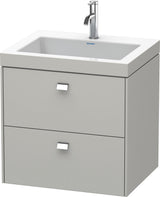 Duravit Brioso c-bonded Waschtischset 613x600x480 mm mit 2 Schubkästen, Chrom/Betongrau Matt