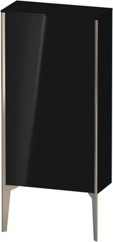 Duravit XViu Halbhochschrank 890 mm, 1 Tür, schwarz hochglanz, mit Tip-on Technik