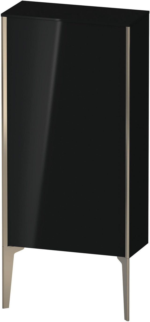 Duravit XViu Halbhochschrank 890 mm, 1 Tür, schwarz hochglanz, mit Tip-on Technik
