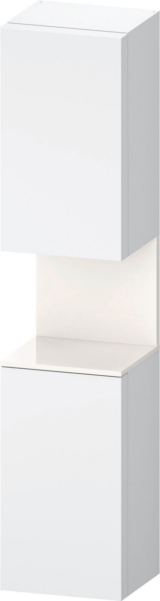 DURAVIT Qatego Hochschrank 400 mm Eiche Schwarz Matt – 2 Türen, Soft-Close, Tip-on