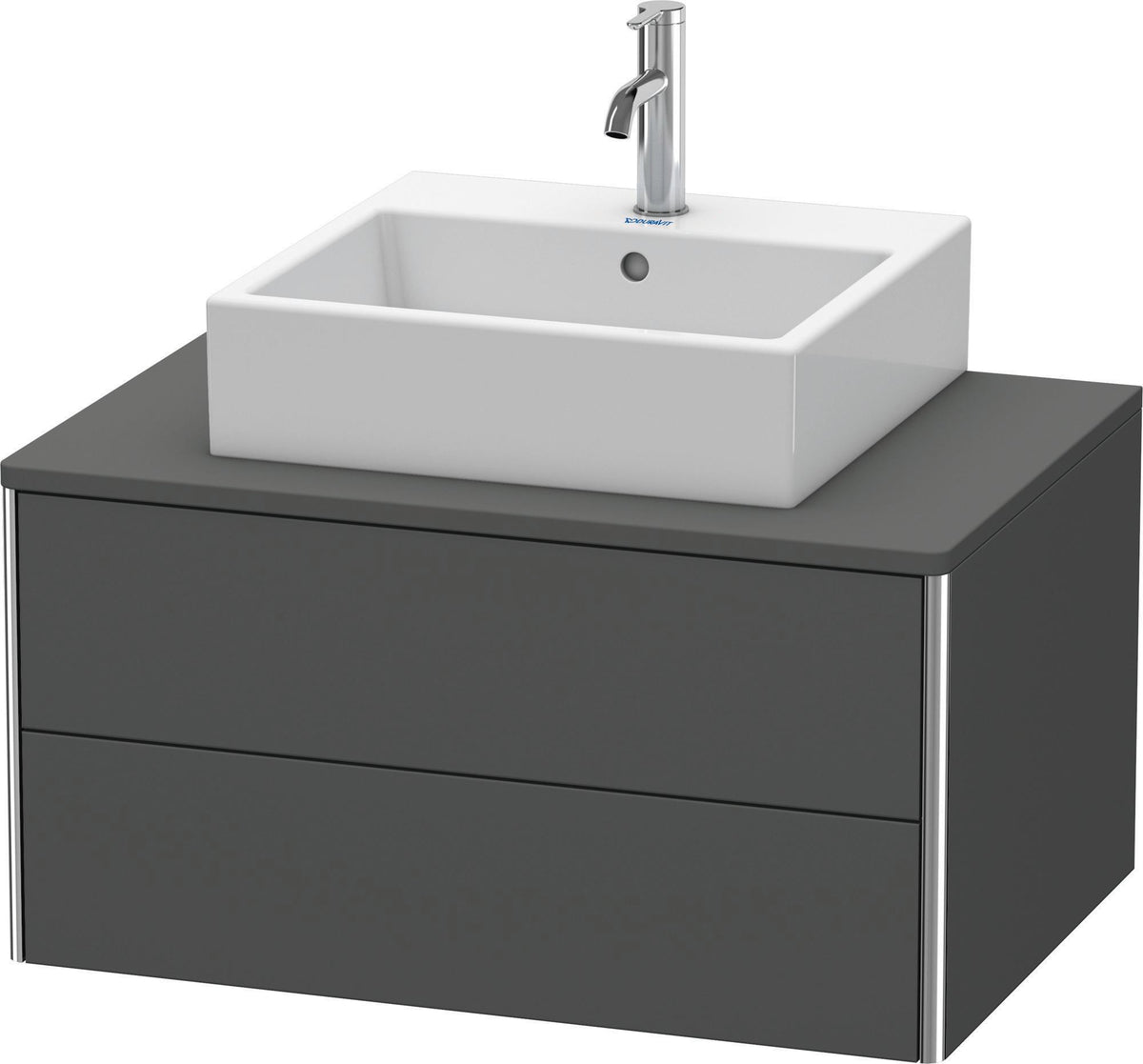 DURAVIT XSquare Waschtischunterbau 800 mm wandhängend graphit matt mit 2 Schubkästen
