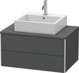DURAVIT XSquare Waschtischunterbau 800 mm wandhängend graphit matt mit 2 Schubkästen