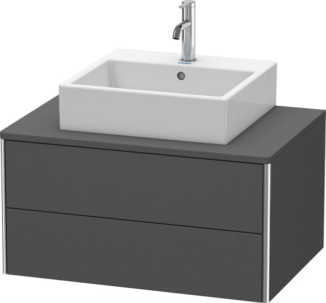 DURAVIT XSquare Waschtischunterbau 800 mm wandhängend graphit matt mit 2 Schubkästen