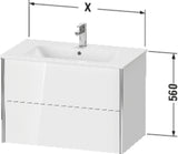 Duravit XVIU Waschtischunterbau 810x560x480mm 2 Schubkästen Parsolglas s-matt