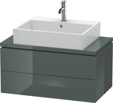 DURAVIT L-Cube Konsolenwaschtischunterbau 820 mm Amerikanisch Nussbaum, 2 Schubkästen, wandhängend