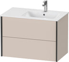 taupe matt / Spanplatte / 2Schubk.,schwarz matt/taupe