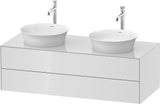 DURAVIT White Tulip Konsolenwaschtischunterbau 1300 mm, 2 Schubkästen, weiß seidenmatt, wandhängend