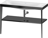 DURAVIT XViu c-bonded Waschtischset 1200 mm in Schwarz Matt mit Metallkonsole und apricot pearl Hochglanz