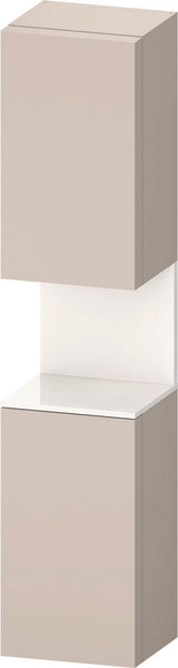 DURAVIT Qatego Hochschrank 400 mm Eiche Schwarz Matt – 2 Türen, Soft-Close, Tip-on