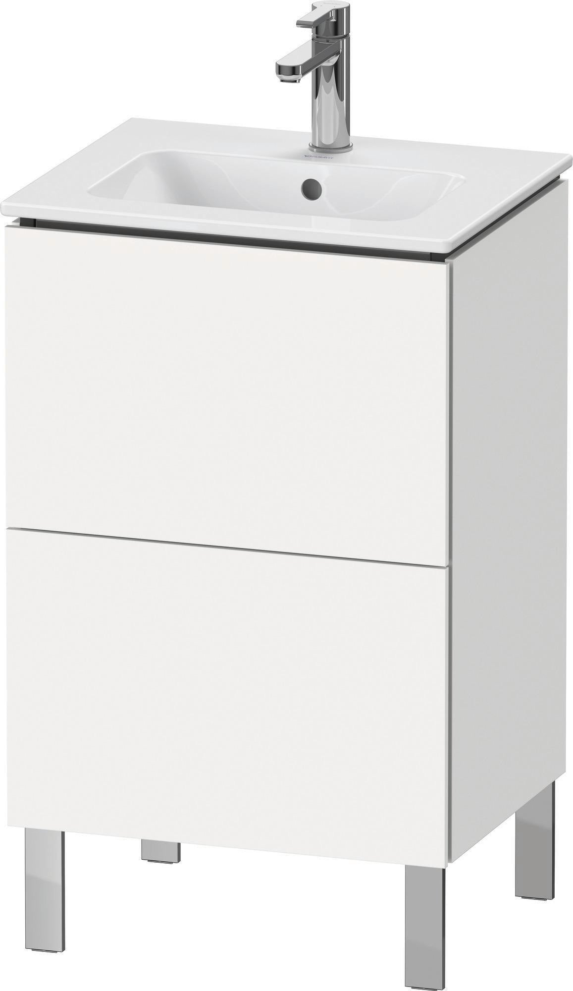 Duravit L-Cube Waschtischunterbau bodenstehend, 2 Auszüge, Weiß Matt, 520 mm