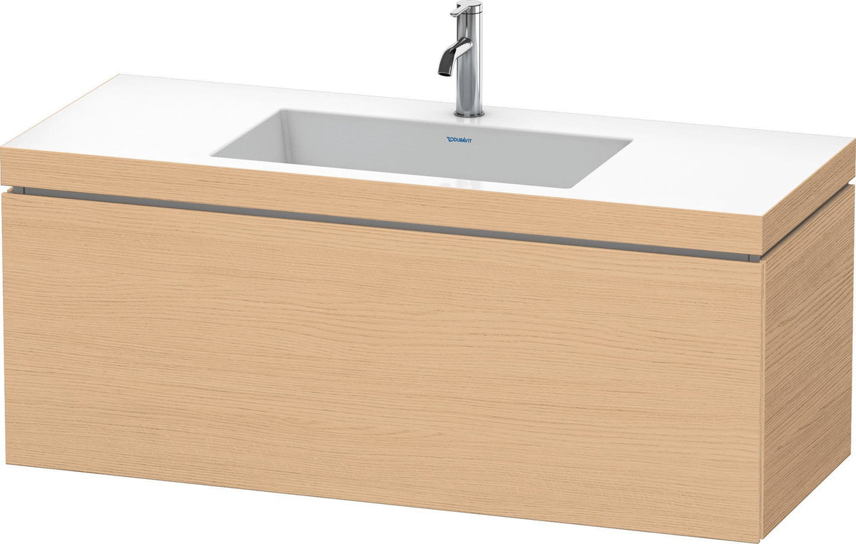 DURAVIT L-Cube c-bonded Waschtischset 1200 mm mit Vero Air Waschtisch, Eiche Natur, wandhängend