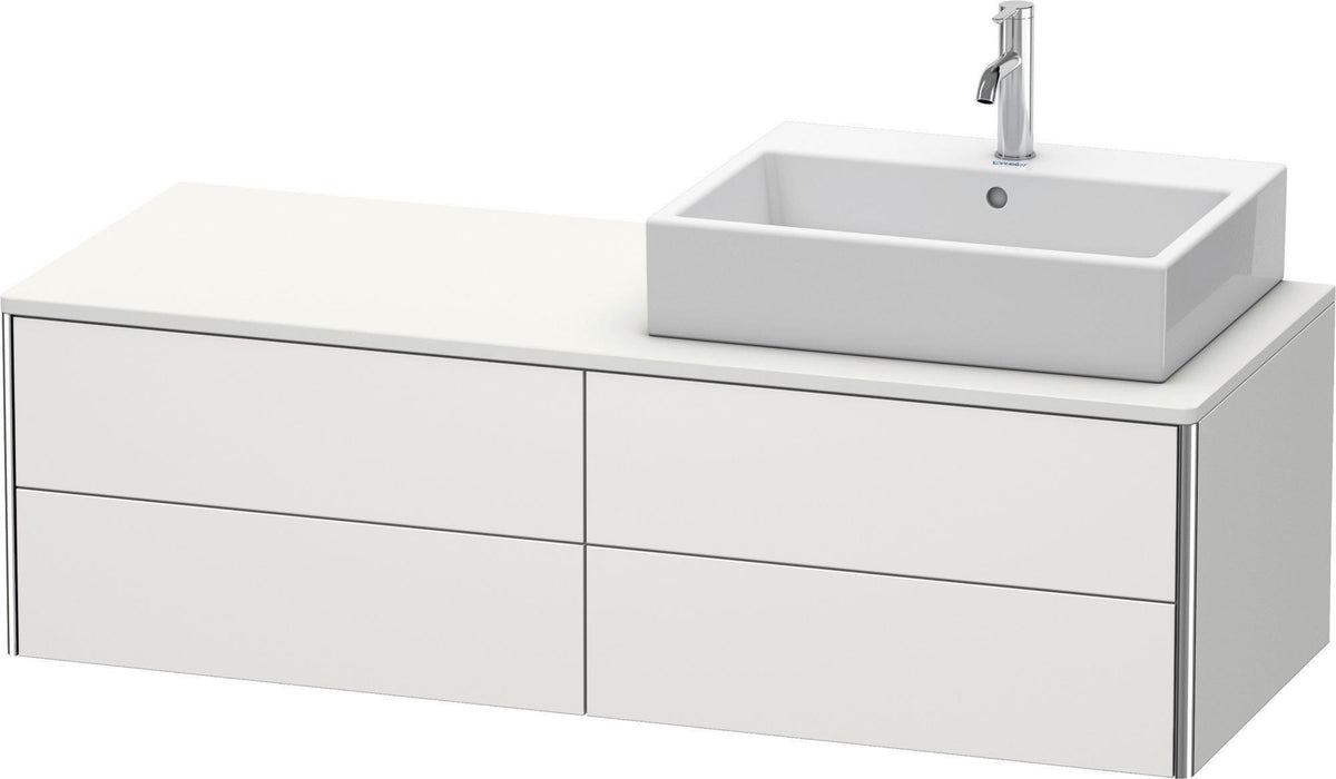Duravit XSquare Konsolenwaschtischunterbau 1400 mm betongrau matt, 4 Schubkästen, wandhängend