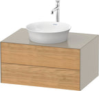 eiche natur massiv / taupe seidenmatt / Massivholz