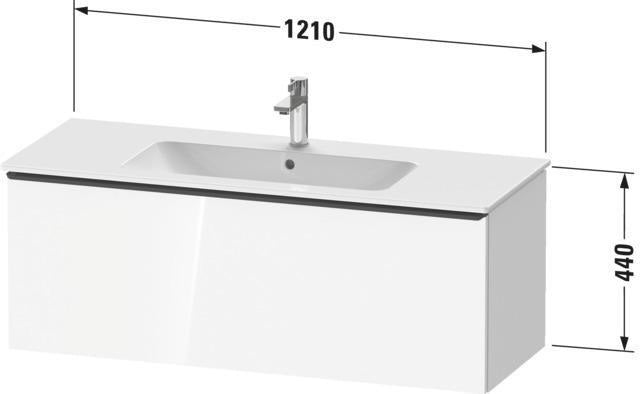 Duravit D-Neo Waschtischunterbau 1210 mm Eiche Terra Matt mit 1 Auszug und Soft-Close