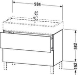 Duravit L-Cube Waschtischunterbau 984 mm Amerikanisch Nussbaum mit Tip-On-Technik