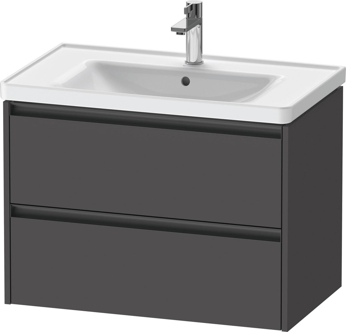 Duravit Ketho.2 Waschtischunterbau 784 mm betongrau matt mit 2 Schubkästen und Soft-Close