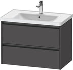 graphit matt / 2 Schubkästen / Waschtischunterbau