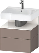 DURAVIT Qatego Waschtischunterbau 590 mm wandhängend, 1 Auszug, weiß Hochglanz, Nische Eiche Schwarz