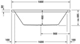 DURAVIT Starck Badewanne 1800x900 mm Einbau 2 Rückenschrägen Weiß