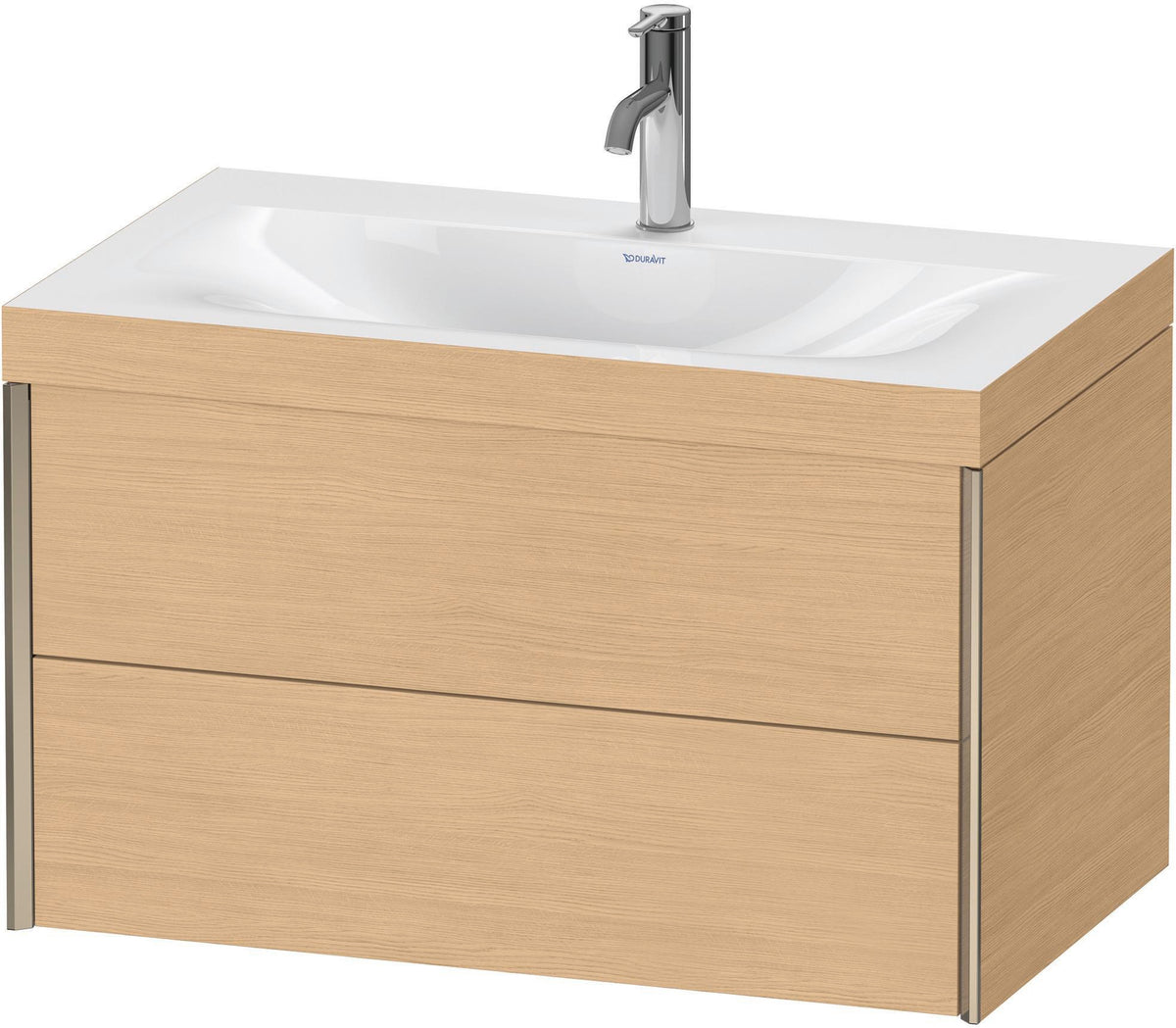 DURAVIT XViu c-bonded Waschtischset 800 mm wandhängend mit 2 Schubkästen und Tip-on-Technik