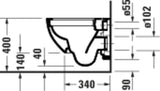 DURAVIT D-Code 2.0 Wand-WC compact 480 mm spülrandlos Weiß