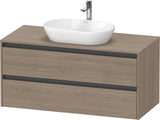 DURAVIT Ketho.2 Konsolen-Waschtischunterbau 1200 mm Eiche Terra mit 2 Schubkästen