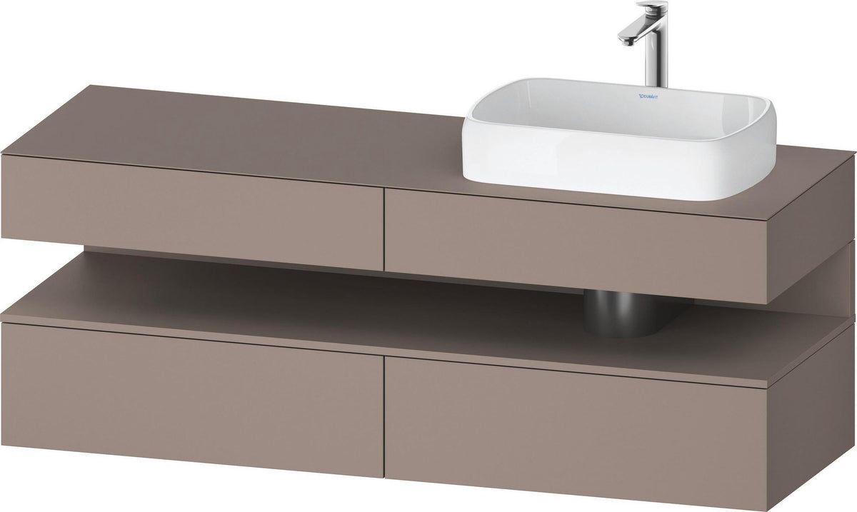 DURAVIT Qatego Konsole-Waschtischunterbau 1600 mm Weiß Matt mit Eiche Terra Nische