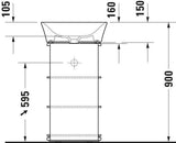 DURAVIT White Tulip Möbelwaschtisch 500 mm weiß ohne Hahnloch mit WonderGliss