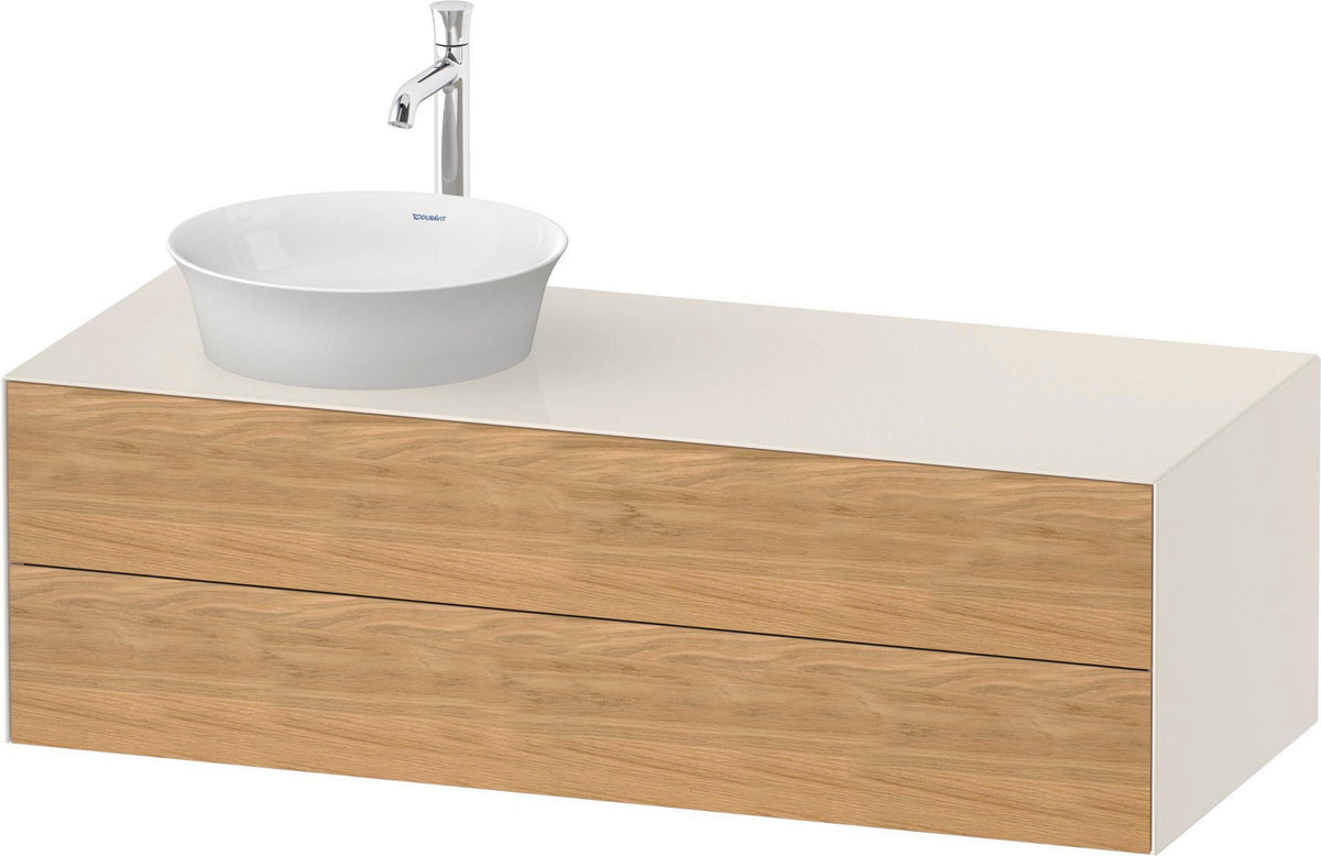DURAVIT White Tulip Konsolenwaschtischunterbau 1300 mm Nussbaum/Taupe, 2 Schubkästen, wandhängend