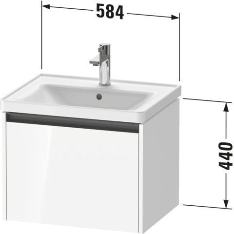 Duravit Ketho.2 Waschtischunterbau 584 mm betongrau matt mit 1 Auszug