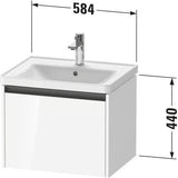 Duravit Ketho.2 Waschtischunterbau 584 mm betongrau matt mit 1 Auszug