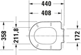 DURAVIT WC-Sitz White Tulip mit Absenkautomatik, Scharniere Edelstahl, weiß, 466x372x65 mm