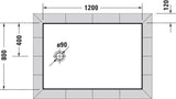 DURAVIT Tempano Duschwanne 900x750x40 mm Weiß mit Antislip – rechteckig, flacher Einbau