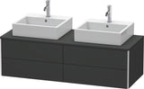 DURAVIT XSquare Waschtischunterbau 1400 mm, 4 Schubkästen, wandhängend, Betongrau Matt