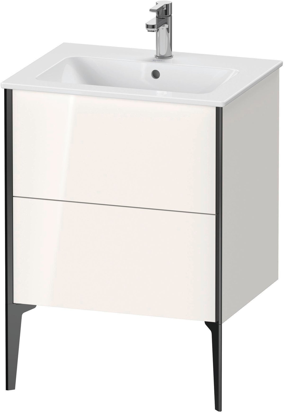DURAVIT XViu Waschtischunterbau bodenstehend 610 mm, 2 Auszüge, weiß matt – Tip-On & Soft-Close