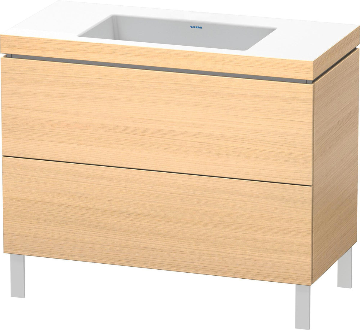 DURAVIT L-Cube c-bonded Waschtischset 1000 mm Mediterrane Eiche mit 2 Auszügen